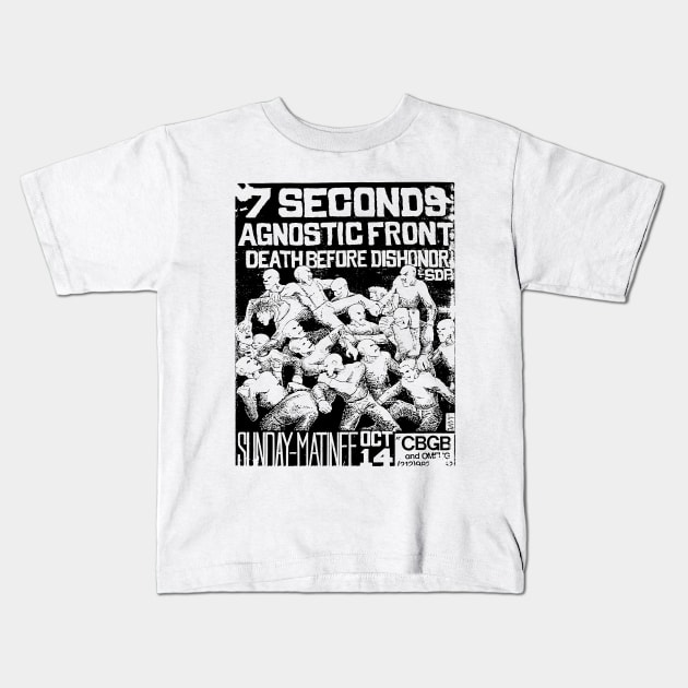 7 Seconds / Agnostic Front / Death Before Dishonor Punk Flyer Kids T-Shirt by Punk Flyer Archive